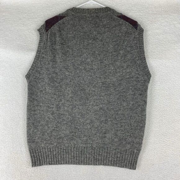 Vintage Stanley Blacker Sweater Vest Mens Size L 100% Shetland Wool Knit Italy - Picture 8 of 12